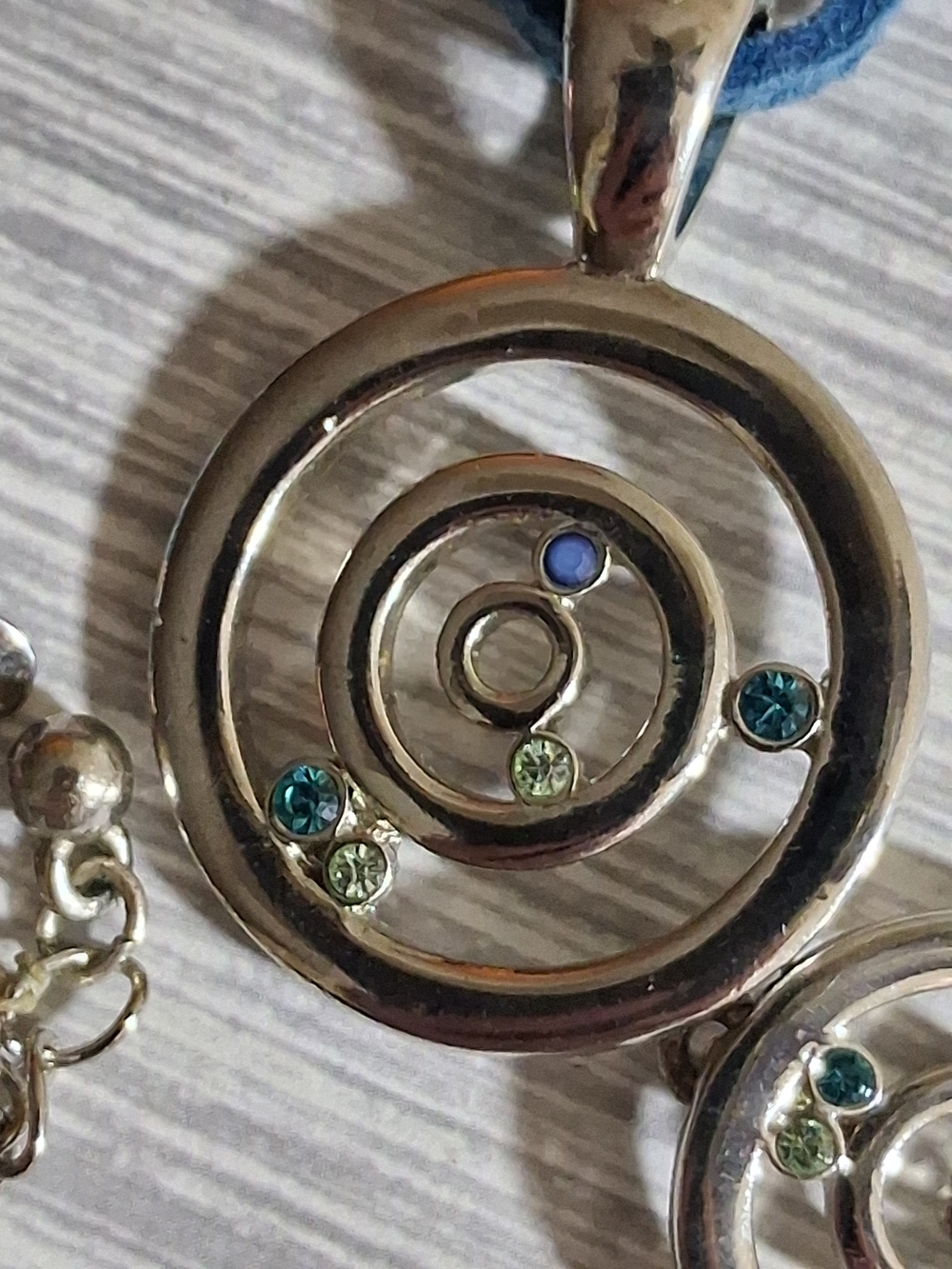 Lia Sophia Blue Cord Silver-Tone Triple Circle Necklace and Earring Set - Picture 6 of 10